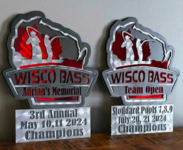 Wisco Bass tournament award pair by Elite Metalworking