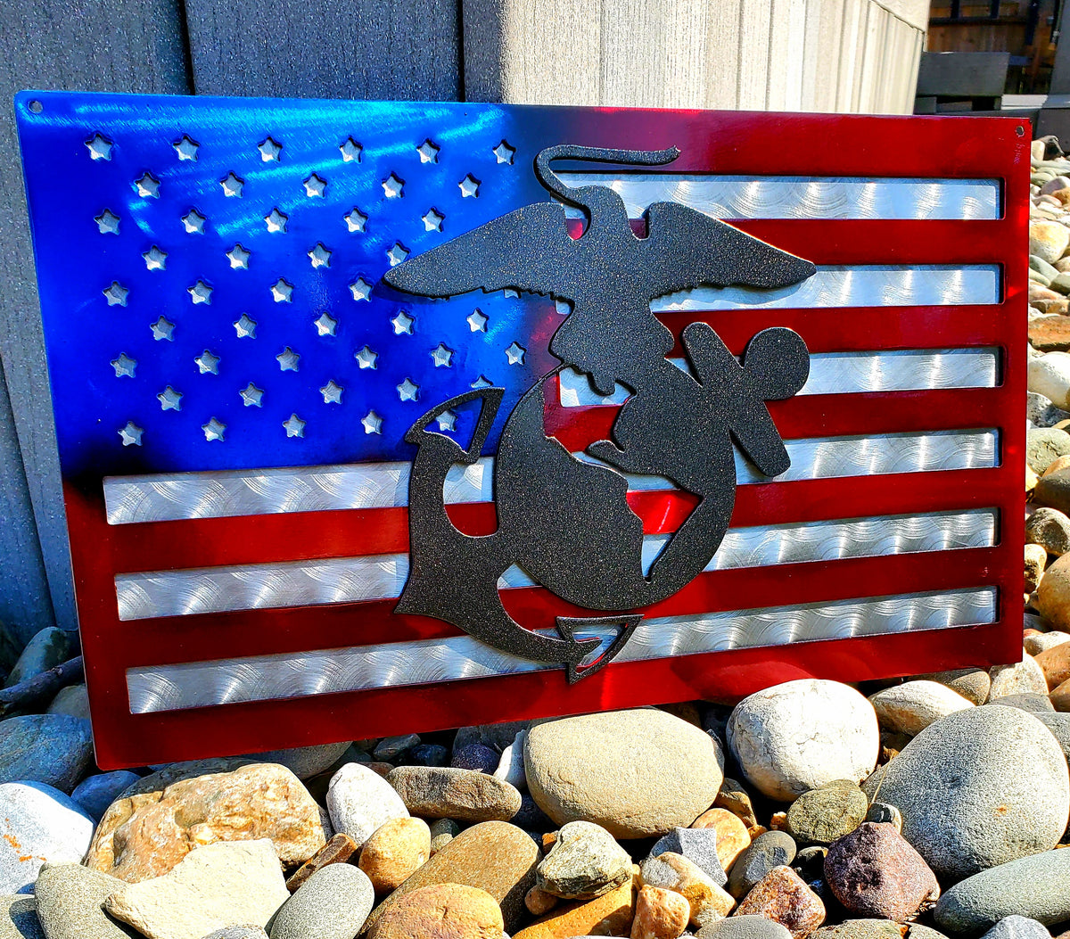 Patriotic Marine Corps flag artwork by Elite Metalworking