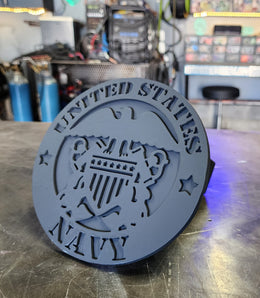 Navy Metal Hitch Cover