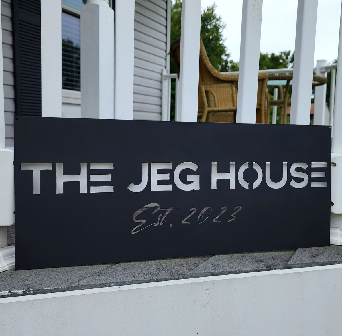 The Jeg House property sign by Elite Metalworking