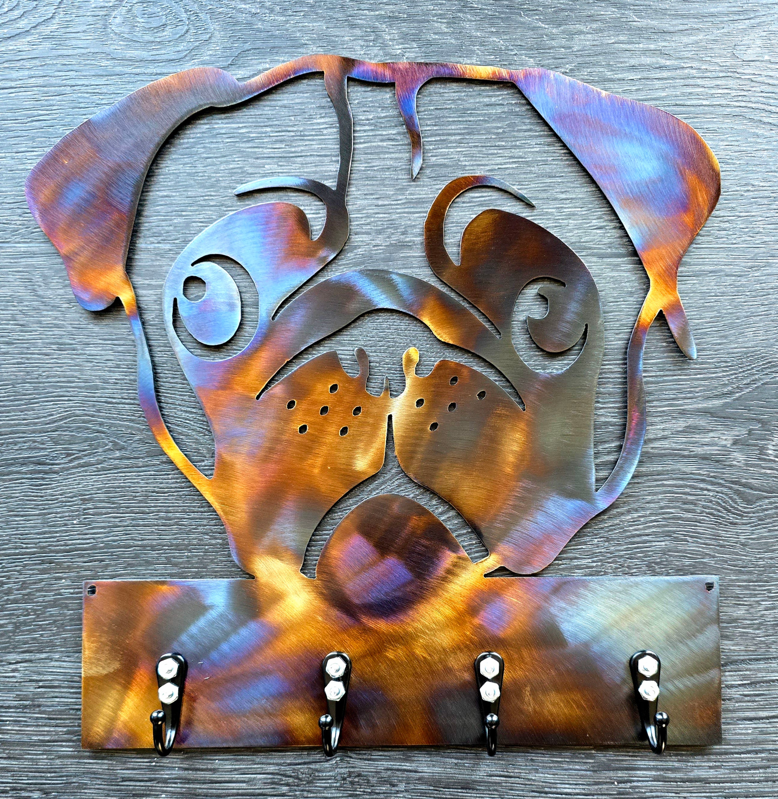 Pug Key & Leash Hanger #1