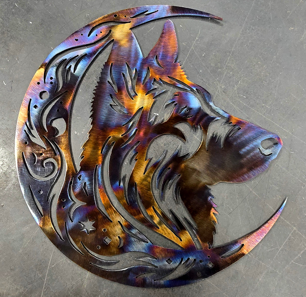 Belgian Malinois Moon Metal Wall Art