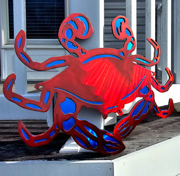 Blue Crab Metal Wall Art