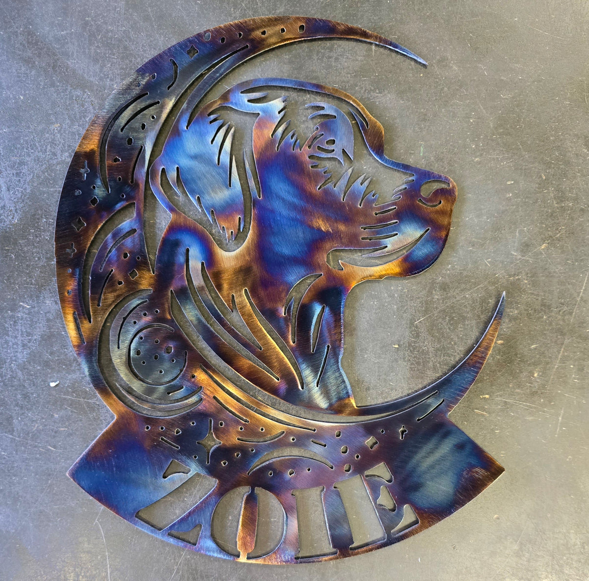 Labrador Retriever Moon Metal Wall Art