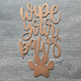 Wipe Your Paws Metal Wall Art