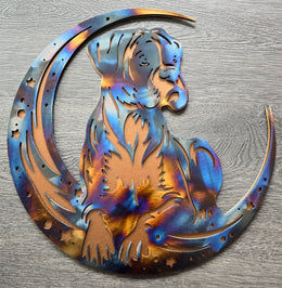 Boxer Moon Metal Wall Art