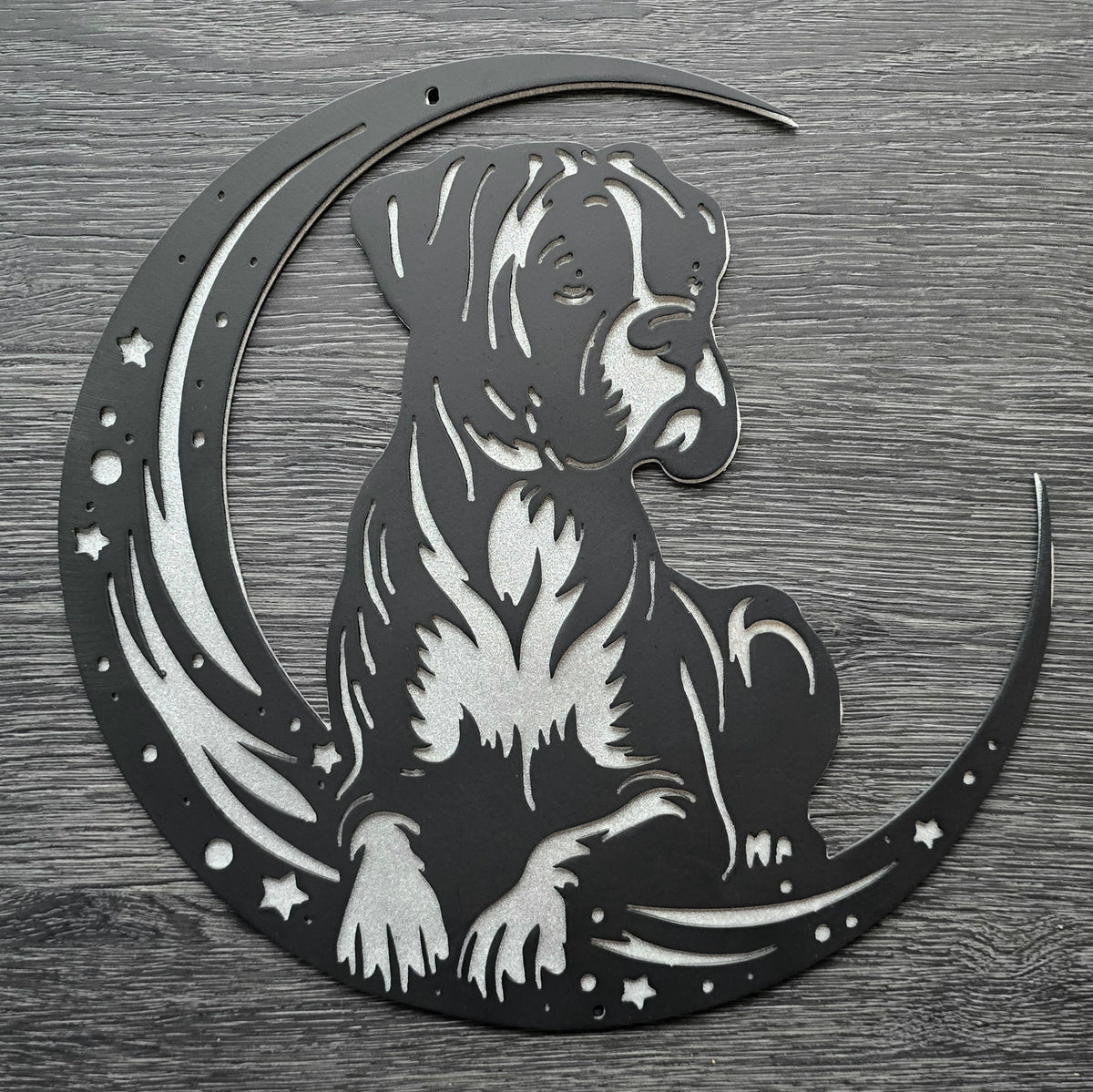Boxer Moon Metal Wall Art #1