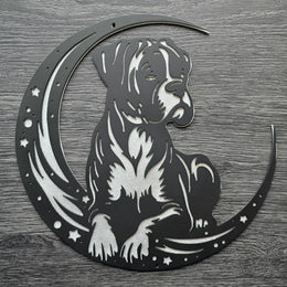 Boxer Moon Metal Wall Art