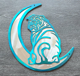 Pug Moon Metal Wall Art