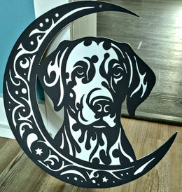 Dalmatian Moon Metal Wall Art
