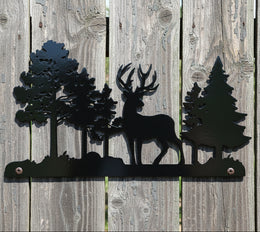 White-Tailed Deer Nature Scene Metal Wall Art