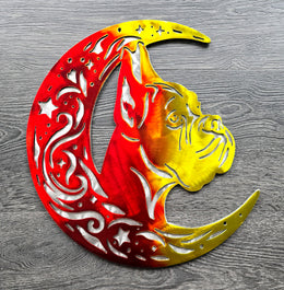 Boxer Moon Metal Wall Art