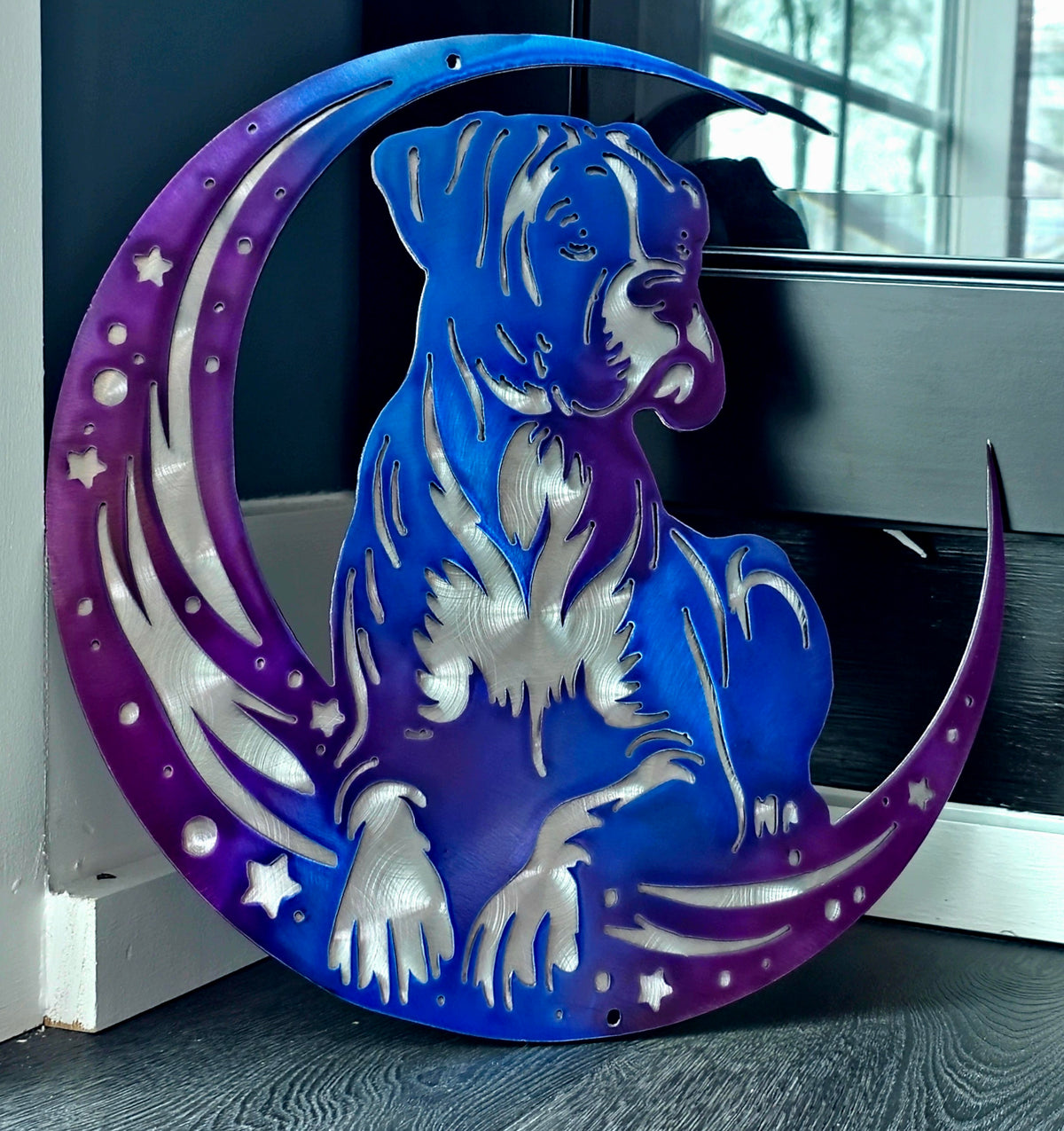 Boxer Moon Metal Wall Art #1