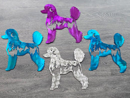 Poodle Night Scene Metal Wall Art