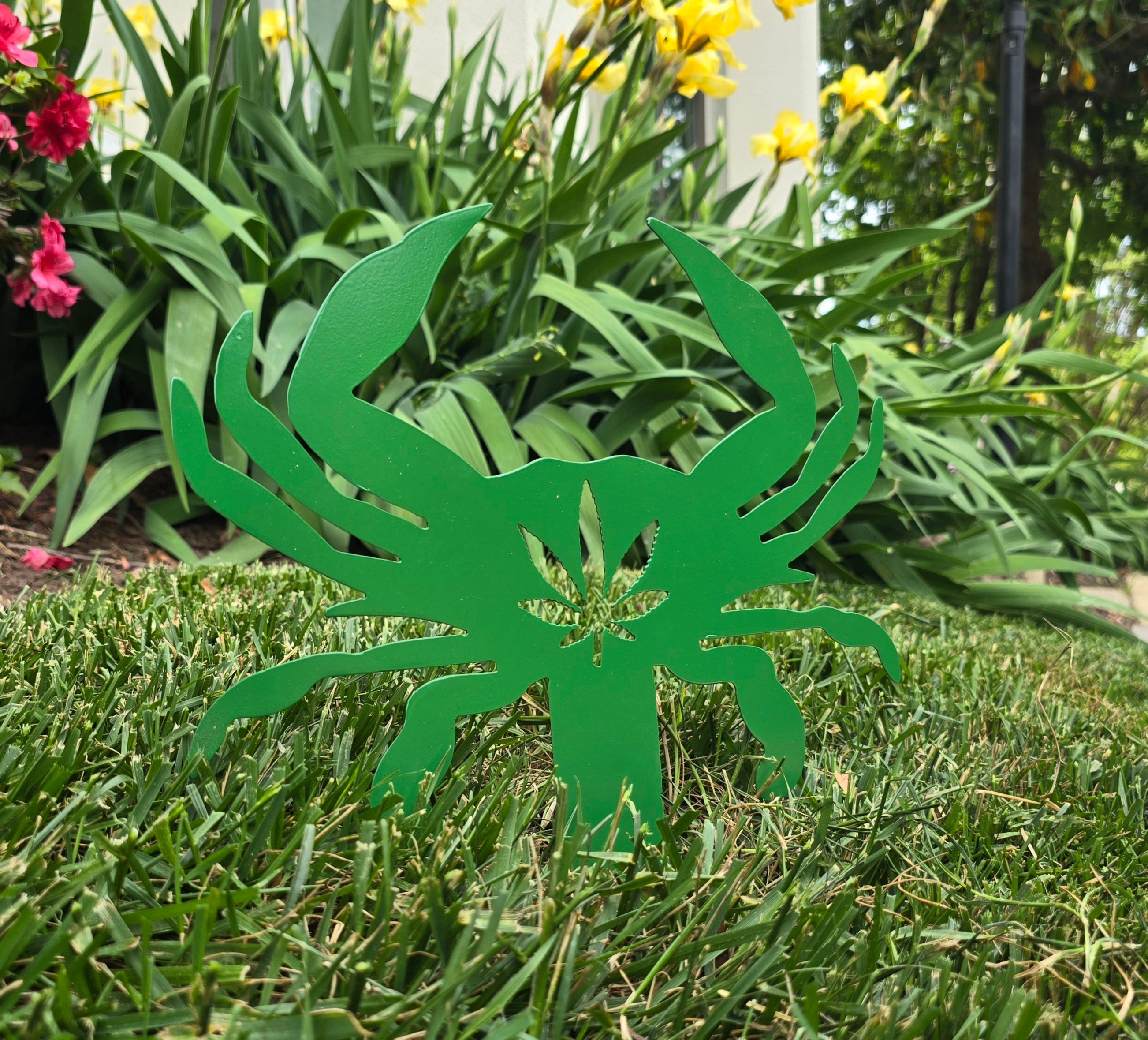 Blue Crab Cannabis Lawn & Garden Stake