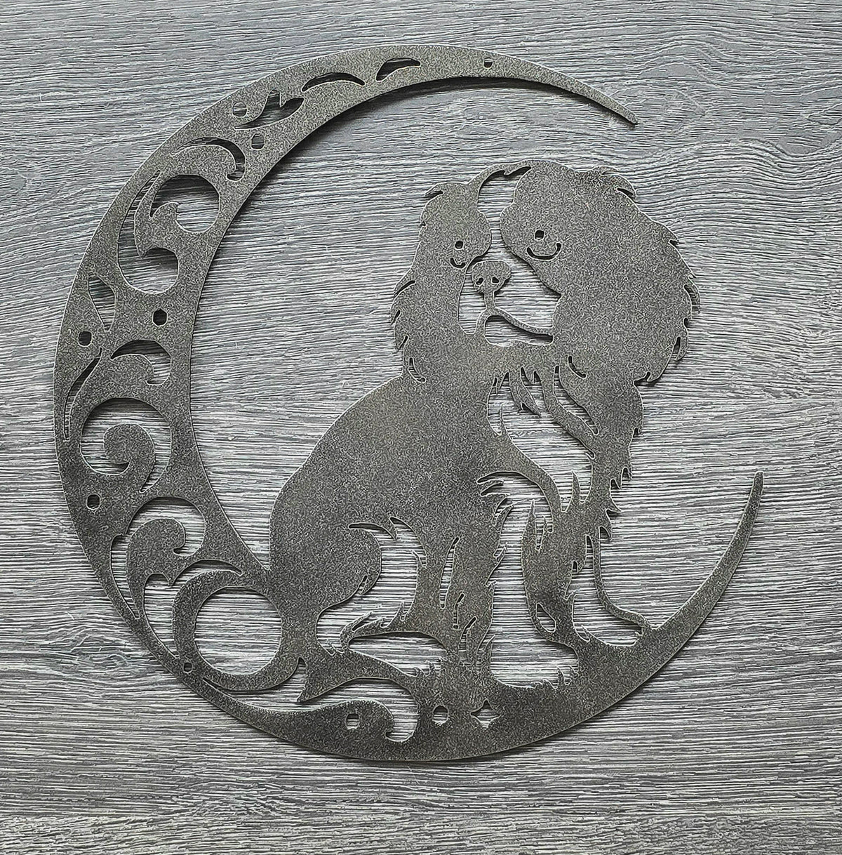 Cavalier King Charles Moon Metal Wall Art
