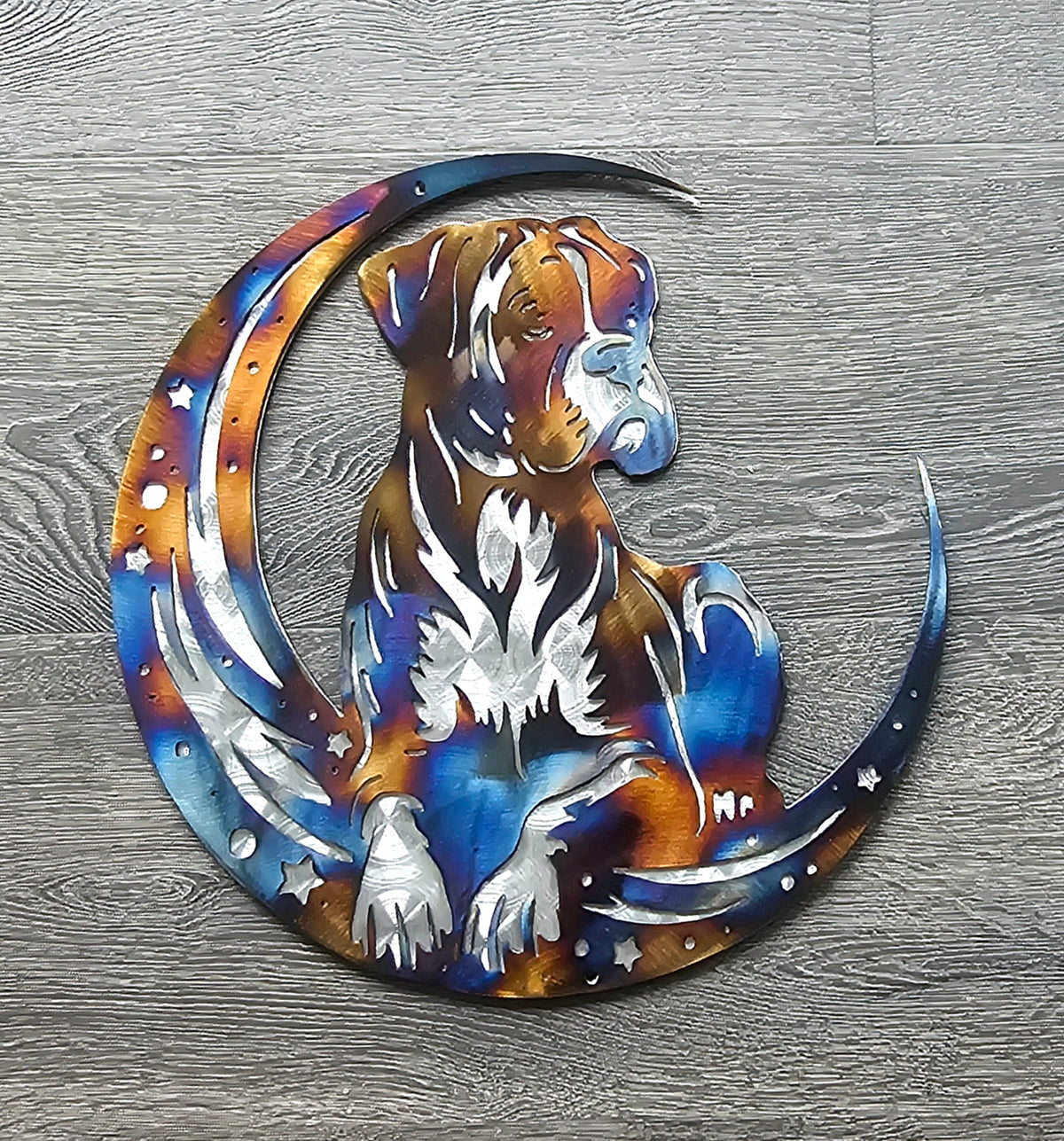 Boxer Moon Metal Wall Art #1