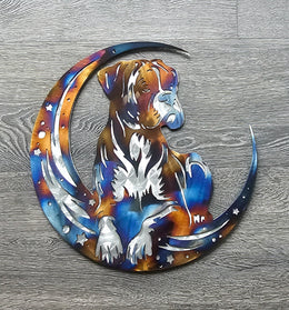 Boxer Moon Metal Wall Art