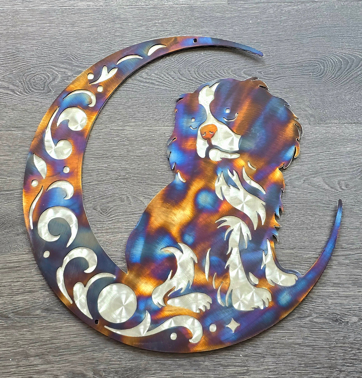 Cavalier King Charles Moon Metal Wall Art