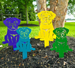 Pug Garden Stake
