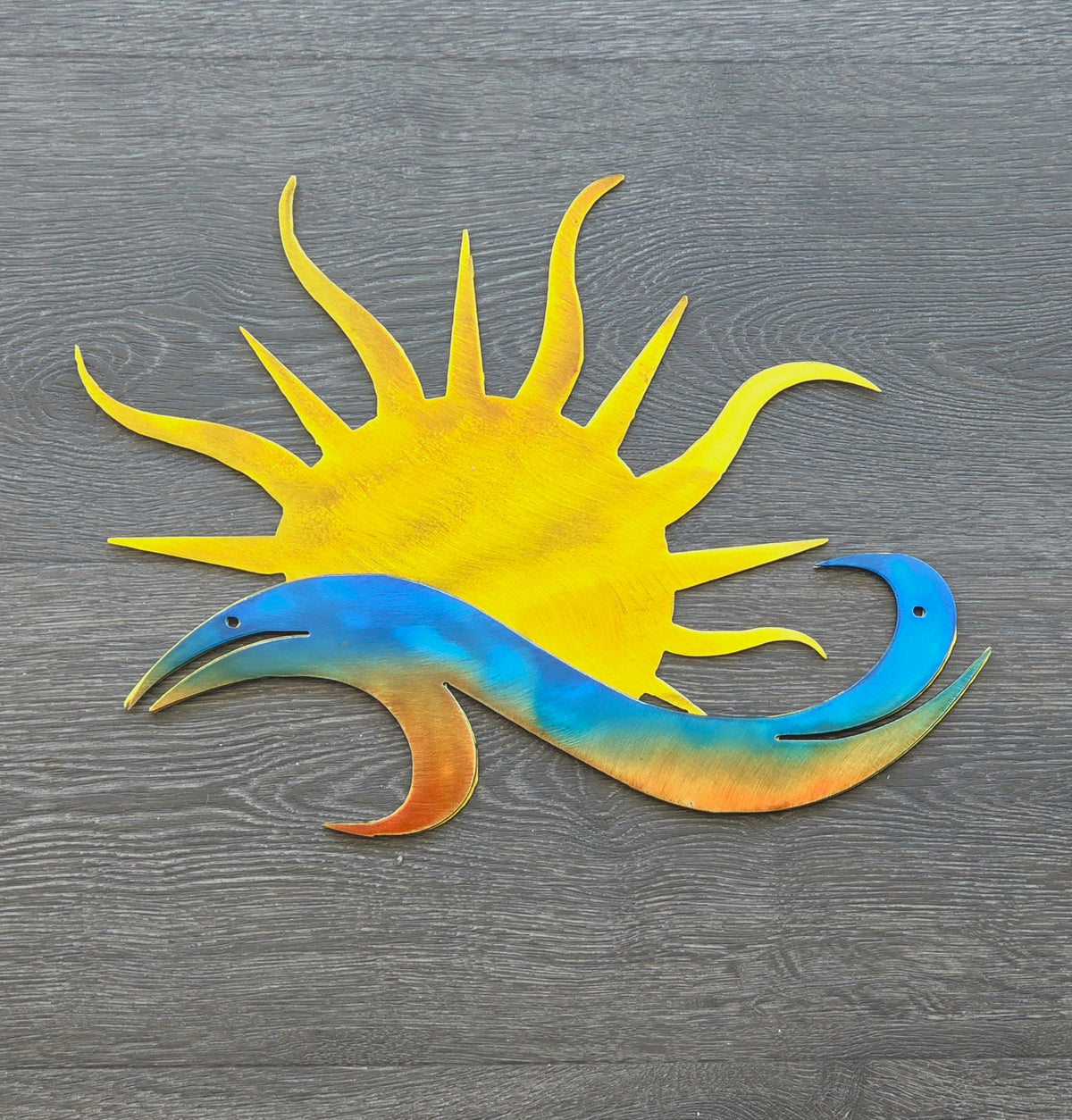 Sun and Waves Metal Wall Art