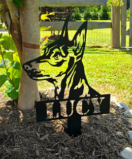 Miniature Pinscher Garden Stake