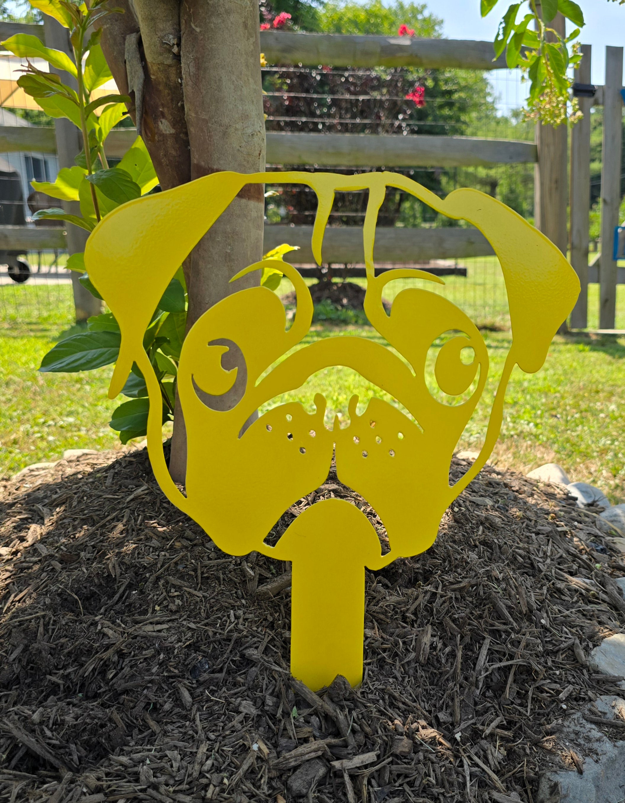 Pug Garden Stake #1