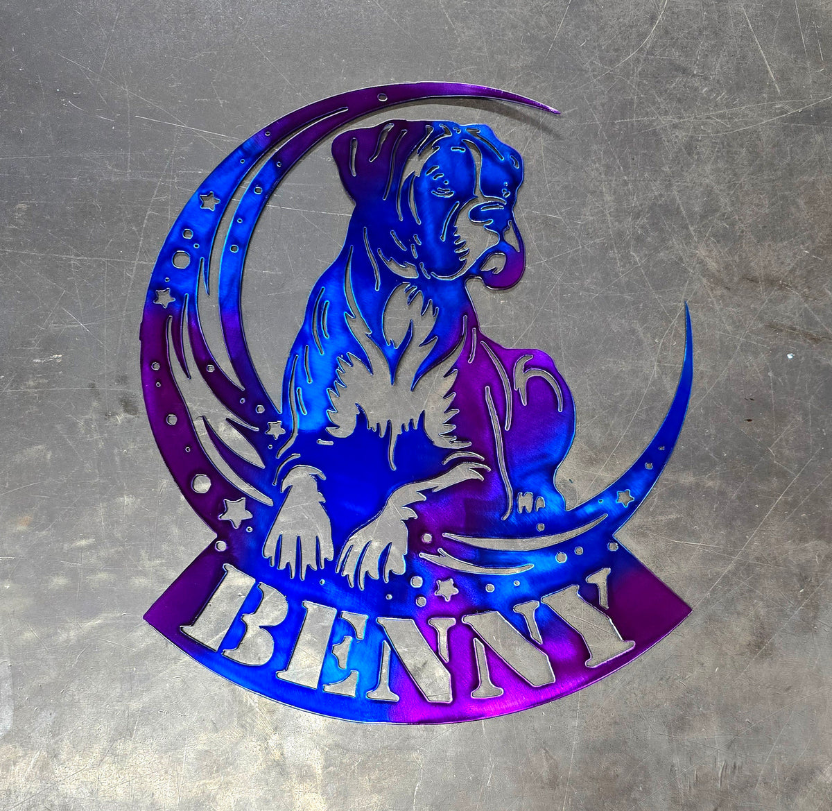 Boxer Moon Metal Wall Art #1