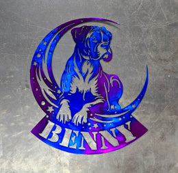 Boxer Moon Metal Wall Art