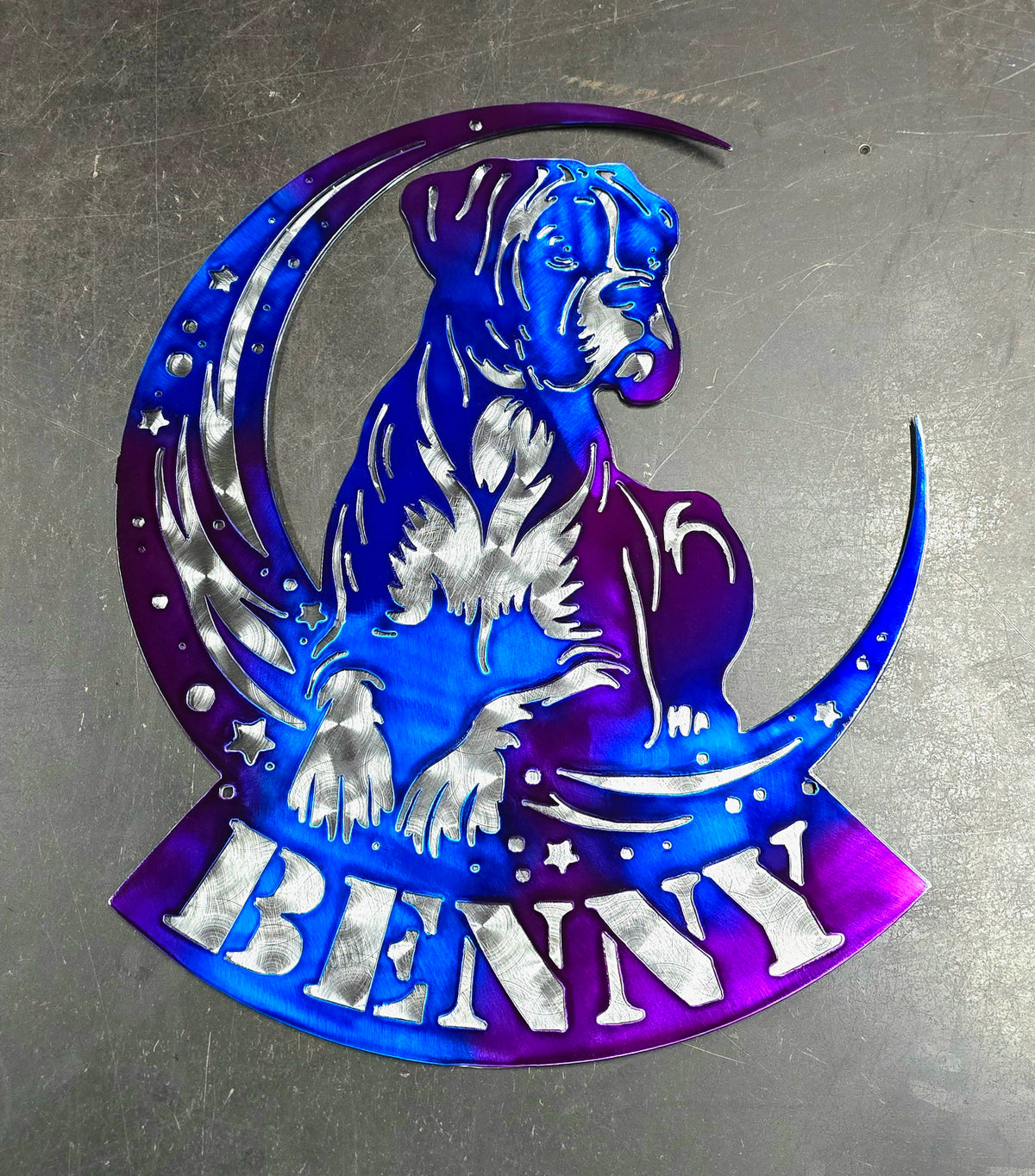 Boxer Moon Metal Wall Art #1