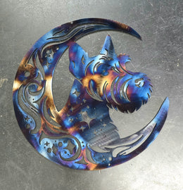 Scottish Terrier Moon Metal Wall Art