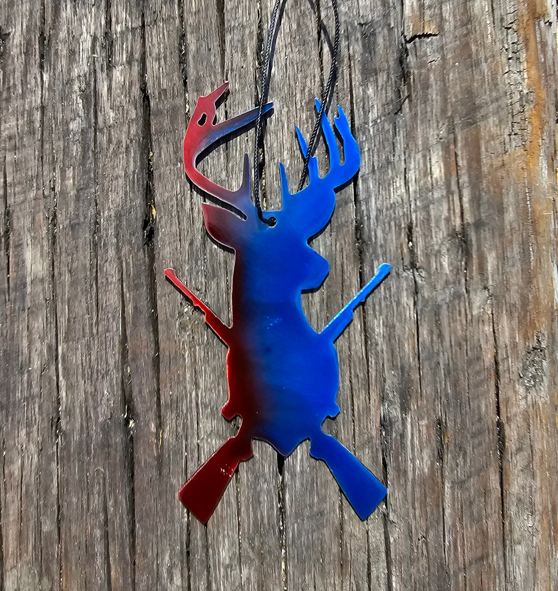 Extra Metal- Deer & Gun Ornament