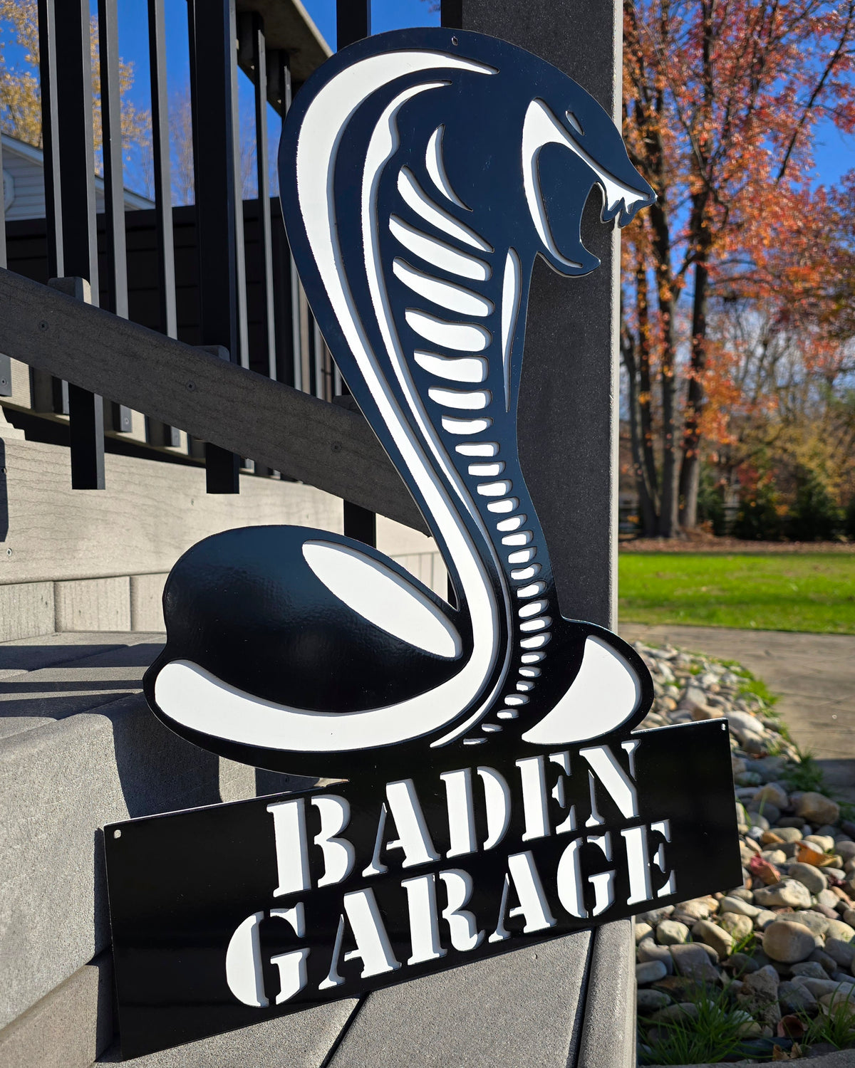 Baden Garage cobra artwork by Elite Metalworking