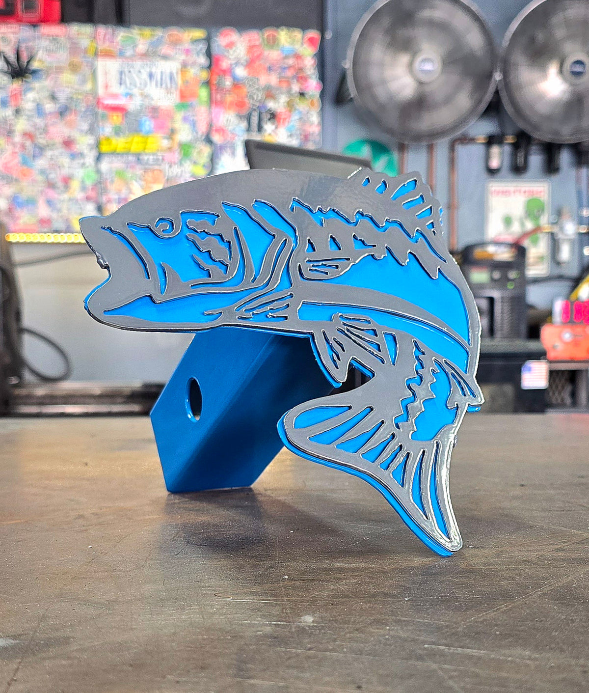 Largemouth Bass Metal Hitch Cover