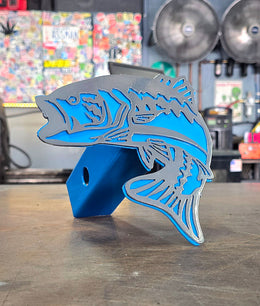 Largemouth Bass Metal Hitch Cover