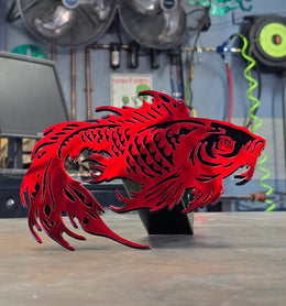 Koi Fish Metal Hitch Cover made from powder coated steel