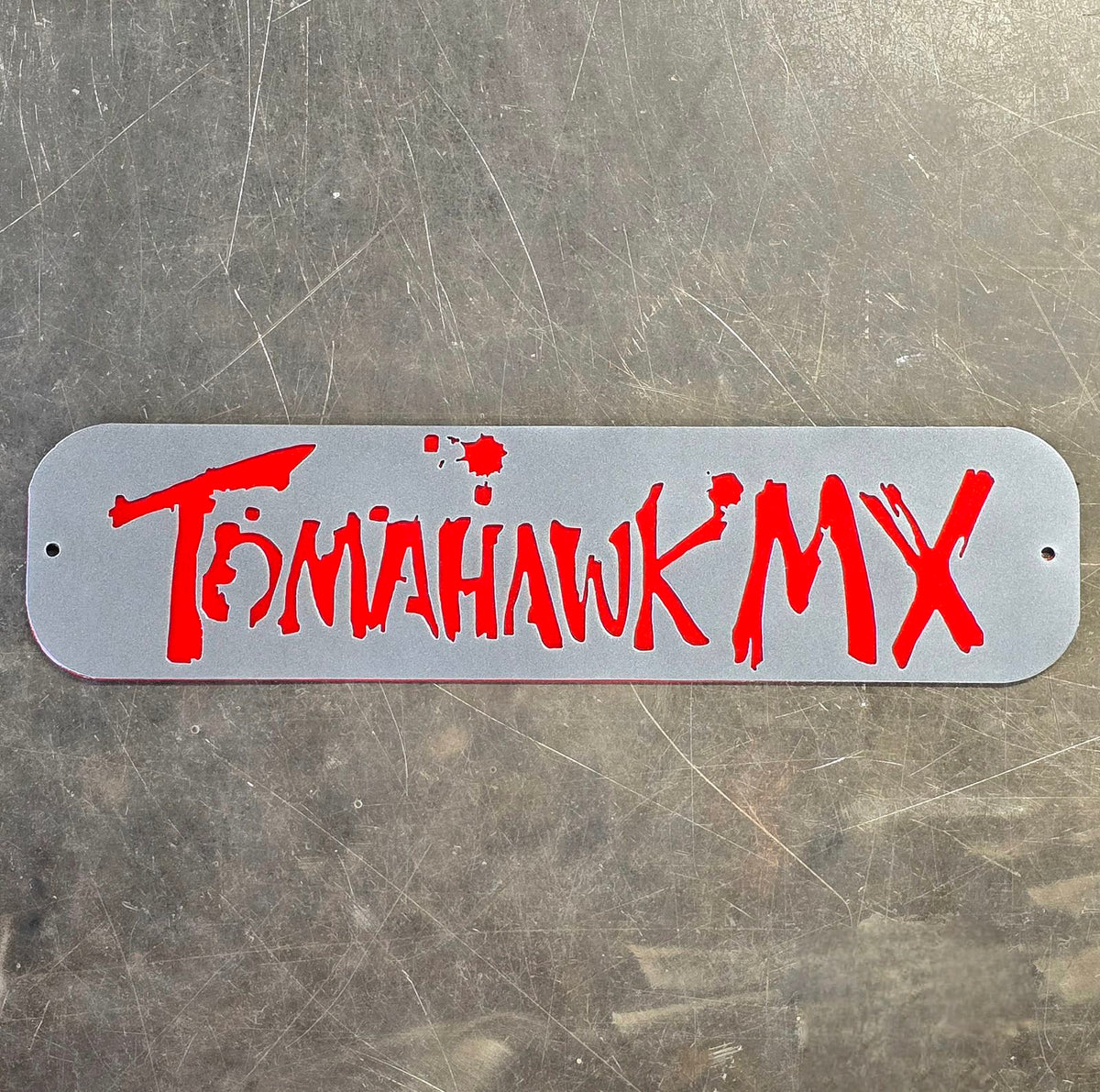 Tomahawk Mix lettering by Elite Metalworking