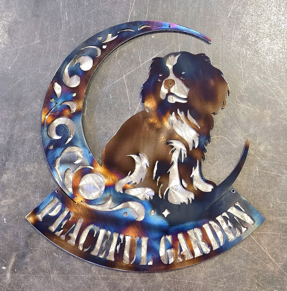 Cavalier King Charles Moon Metal Wall Art