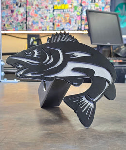 Walleye Metal Hitch Cover made from powder coated steel