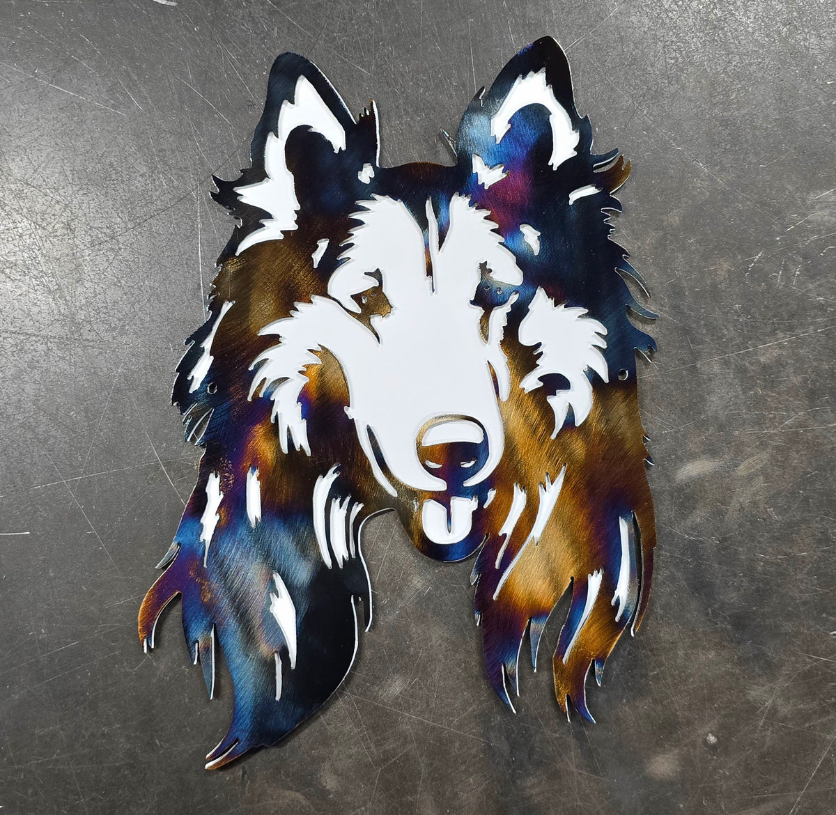 Rough Collie Metal Wall Art