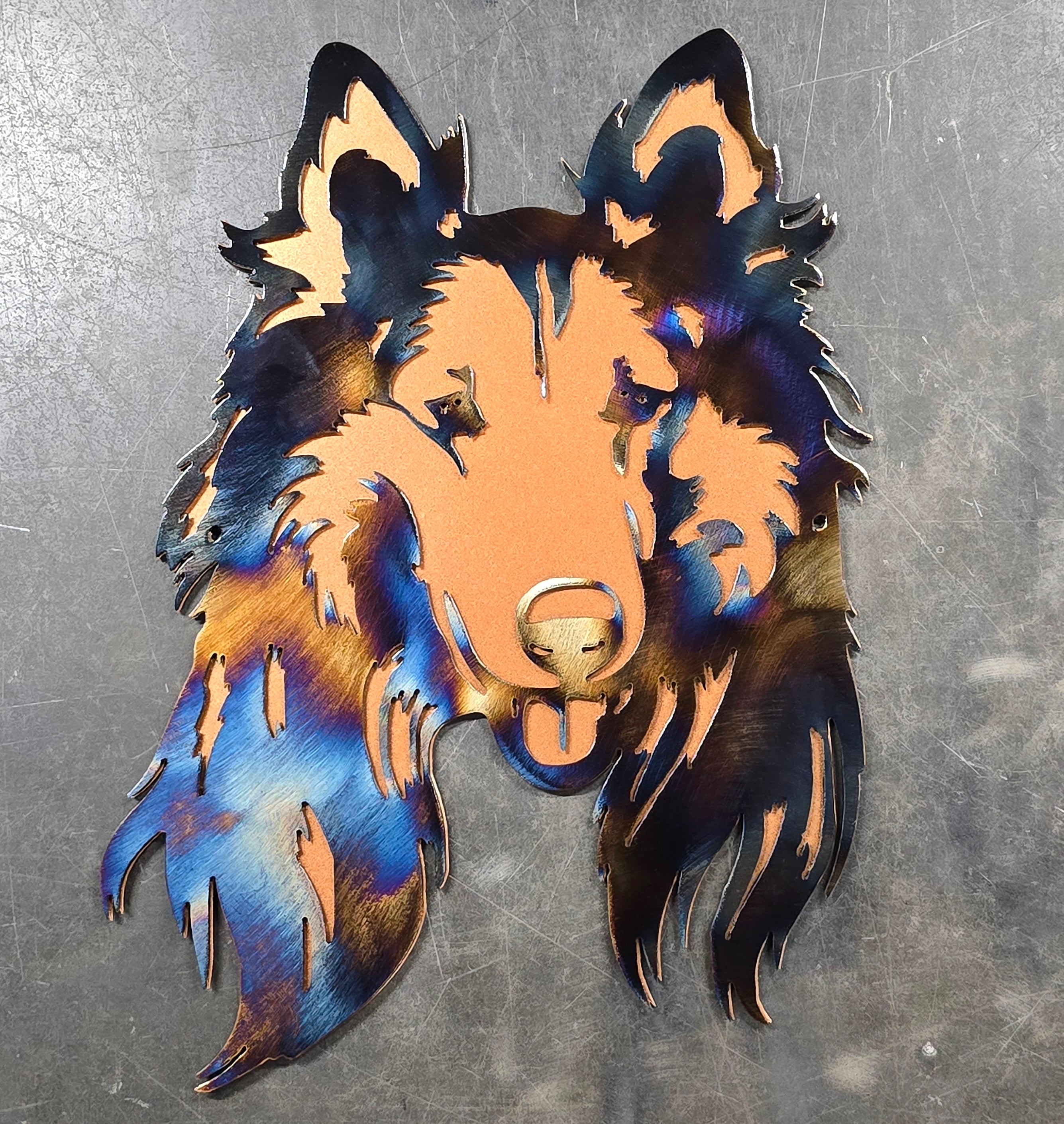 Rough Collie Metal Wall Art