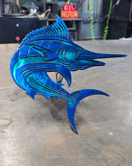 Blue Marlin Metal Hitch Cover