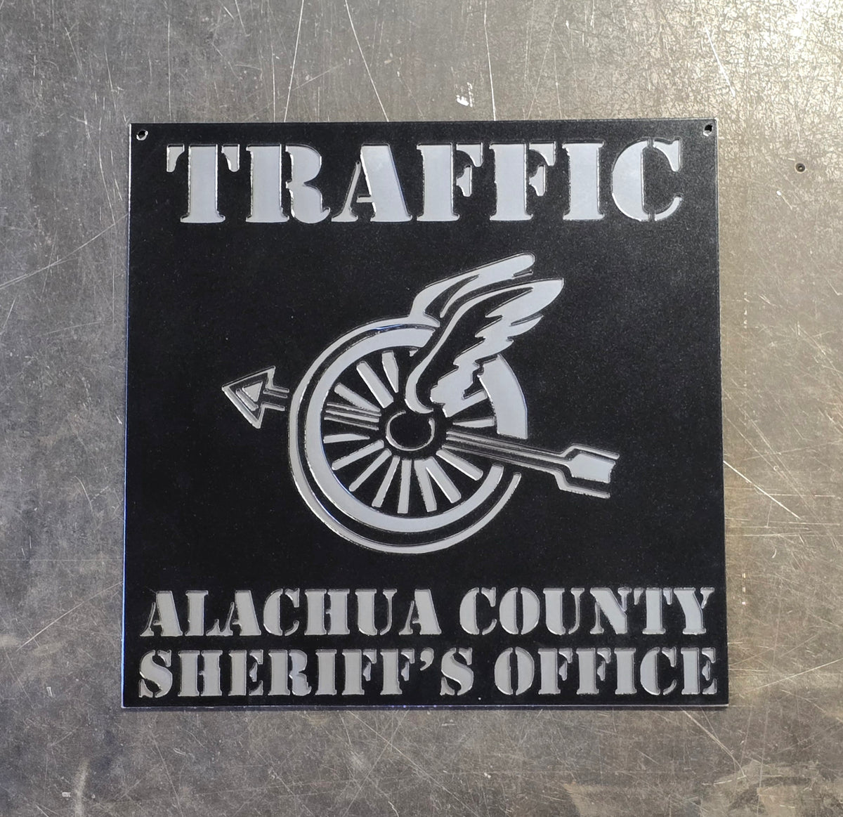 Traffic sheriffs office plaque by Elite Metalworking