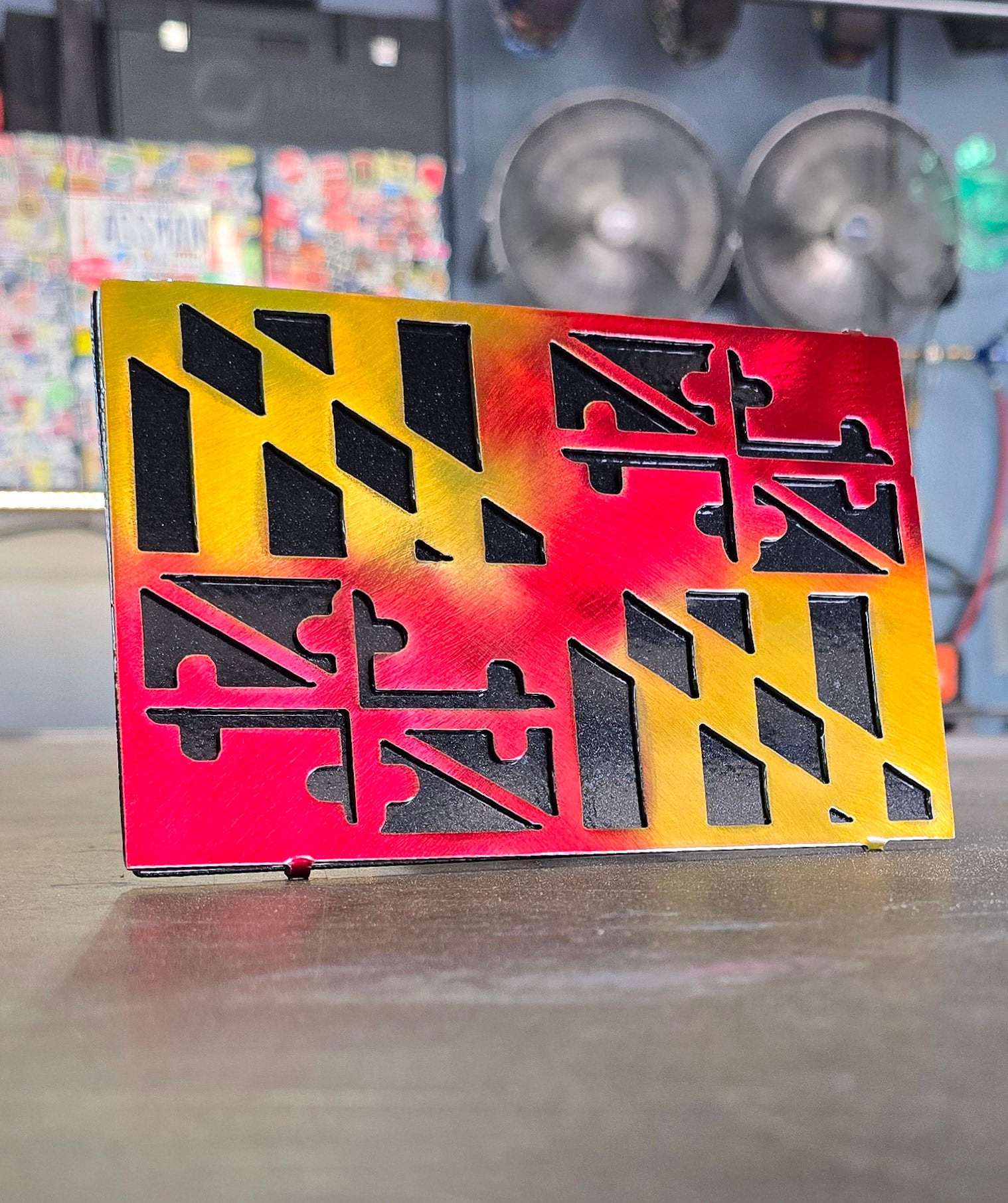 Maryland Flag Metal Hitch Cover