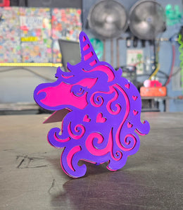 Unicorn Metal Hitch Cover made from powder coated steel