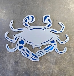 Blue Crab Metal Wall Art