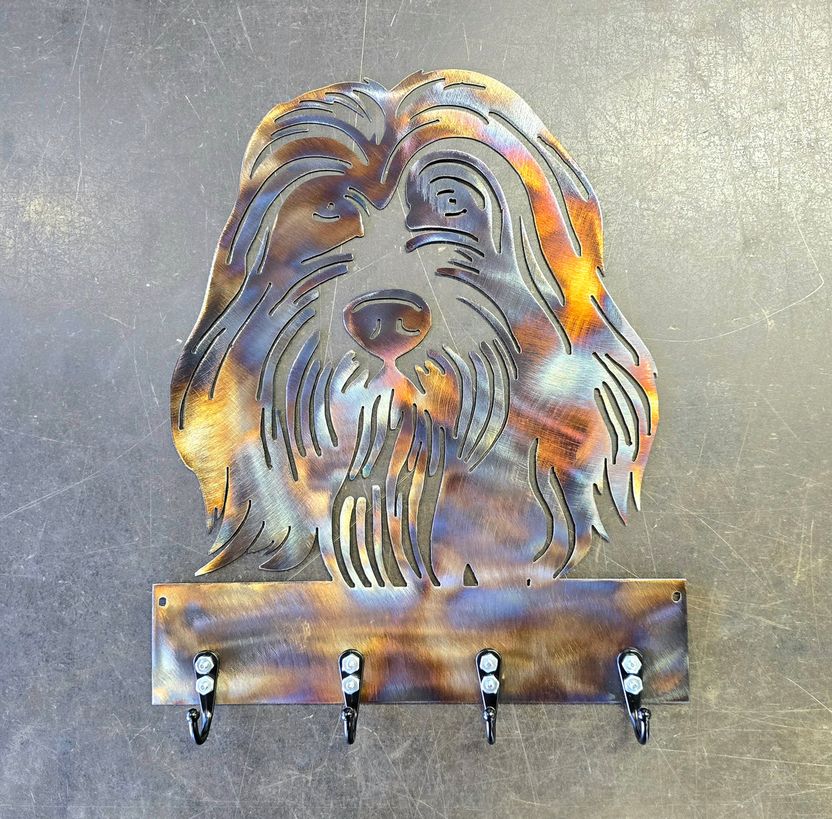 Bearded Collie Key & Leash Hanger