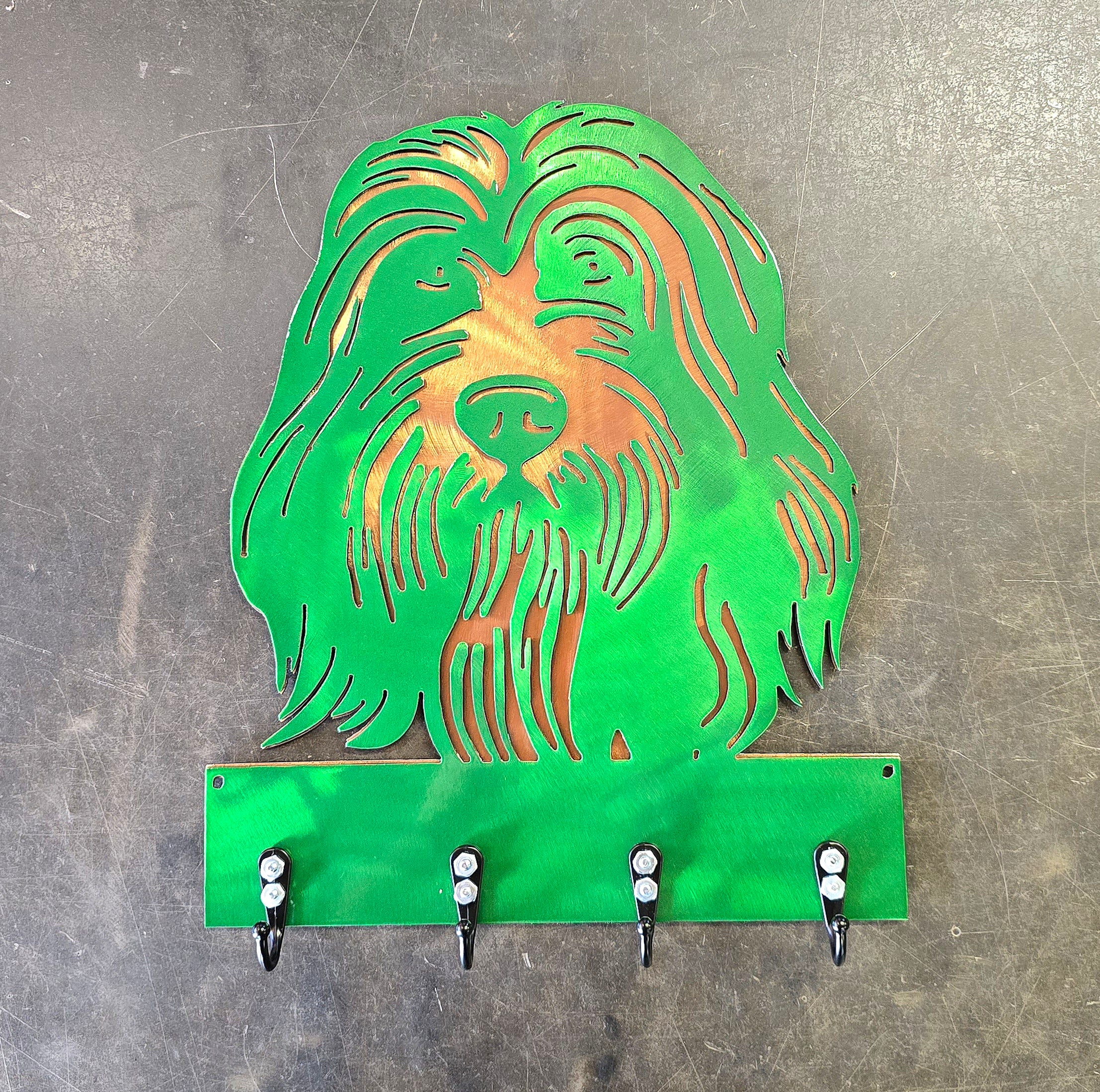Bearded Collie Key & Leash Hanger