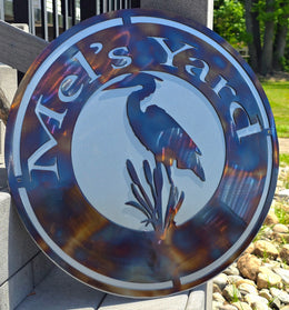 Blue Heron Personalized Metal Sign