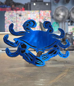 Blue Crab Metal Hitch Cover